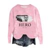 Women's Fashion Round Neck Pullover Top Long Sleeve Tee Printed Sweatshirt