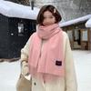 New imitation cashmere red solid color scarf women's autumn and winter Korean version versatile warm atmosphere shawl scarf