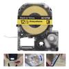 12mm Label Machine Ribbon High Quality Fit for King Jim for Epson SR230CH 8 Meters Length 12mm Yellow Bottom Black