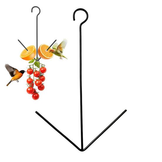 Oriole Bird Feeder Outdoor Hanging Orange Fruit Food Holder with Hook Weather-proof Outside Garden Metal Hummingbird Feeding Device