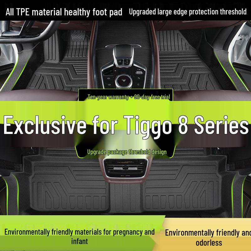 TPE Full-Coverage Floor Mats for Chery Tiggo 8, 6 & 7-Seater (2018-2025 Pro Plus Models)