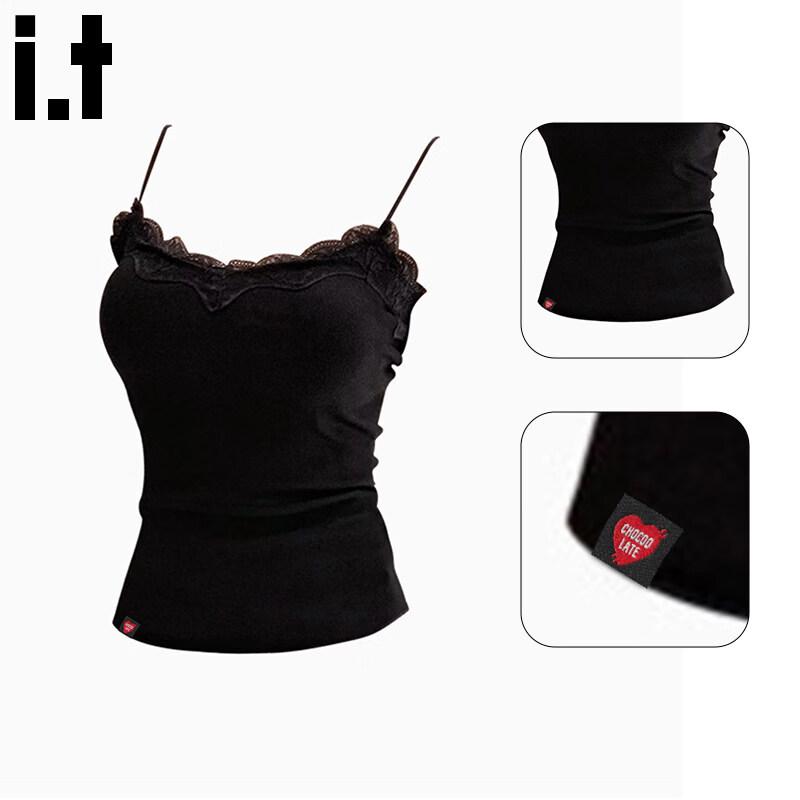 CHOCOOLATEit Women's Lace Trim Slim-Fit Camisole