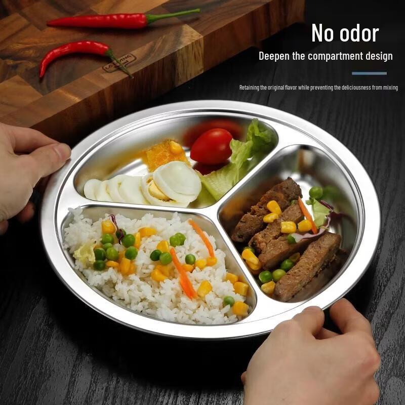 Stainless Steel Divided Lunch Plate