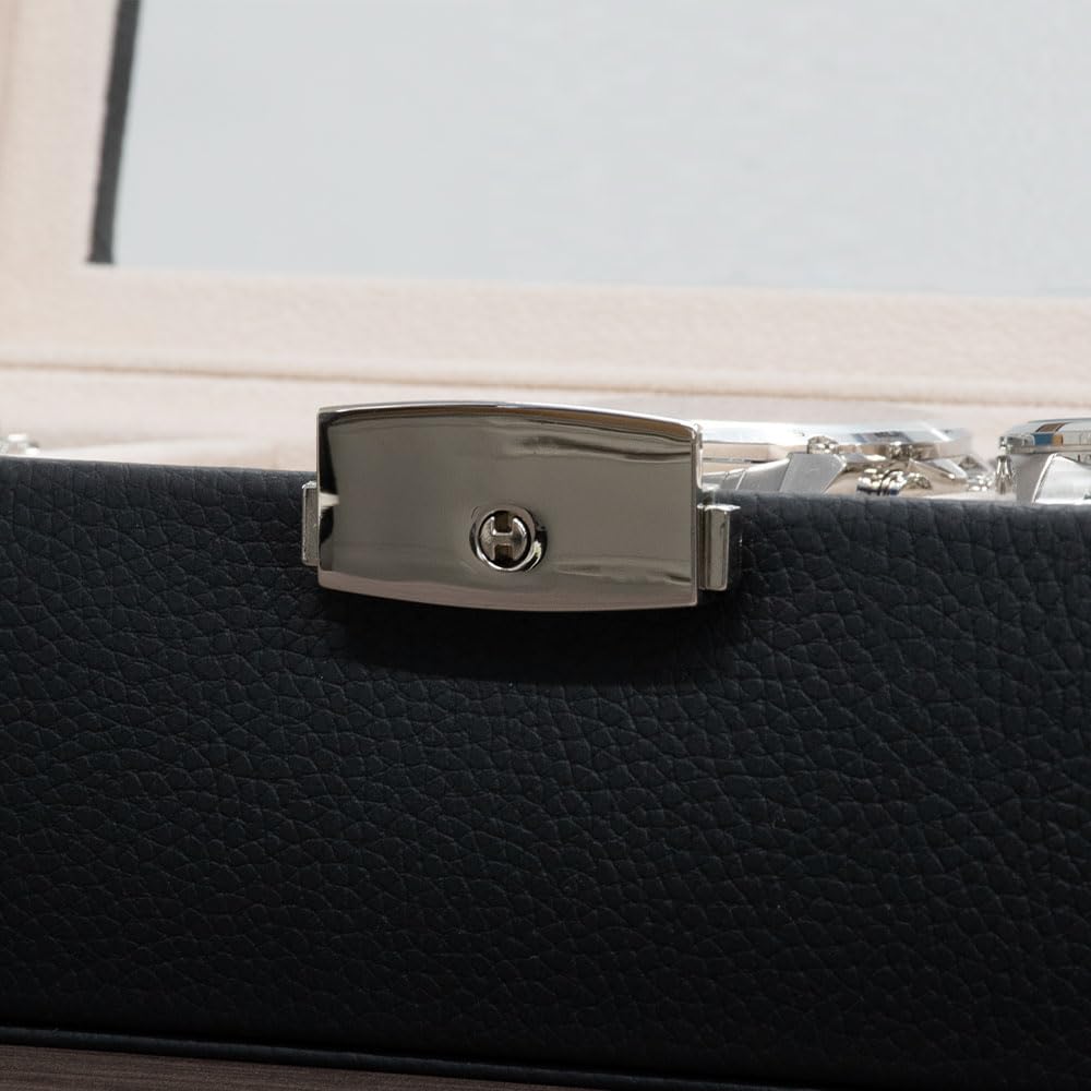 A-ITEM Watch Storage Case (Cowhide Leather) - Holds 5 Watches - Luxury Watch Case, Genuine Leather, Storage, Keeps Watches, Collection Case, Father's