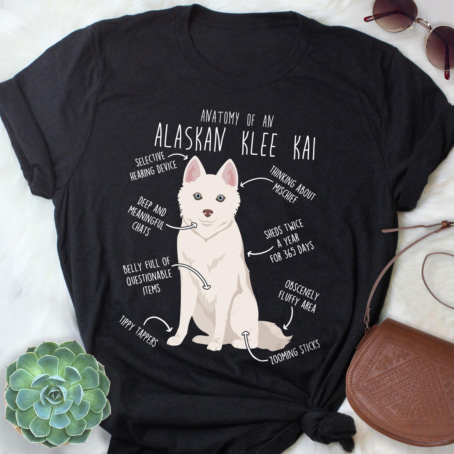 Alaskan Klee Kai Shirt, , , Cute White Klee Kai T-shirt, Funny Dog Lover Gift, Pet Tee, Dog Mom, Dad, Gift For Him Her Top 110