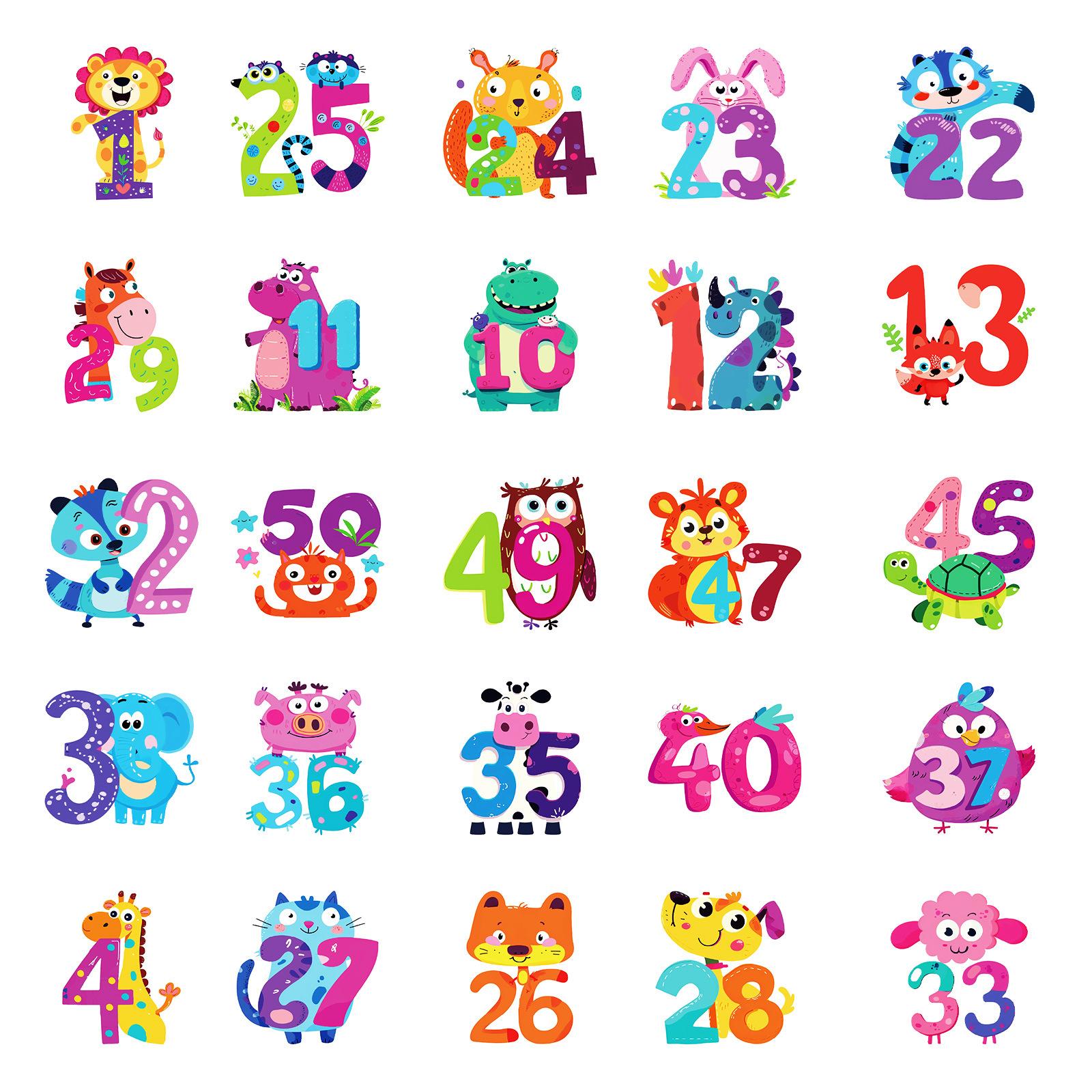 

50 Наклейки серии «Животные», образовательные канцелярские наклейки, цифровые наклейки, мультяшные водонепроницаемые декоративные наклейки на шлем, стакан для воды