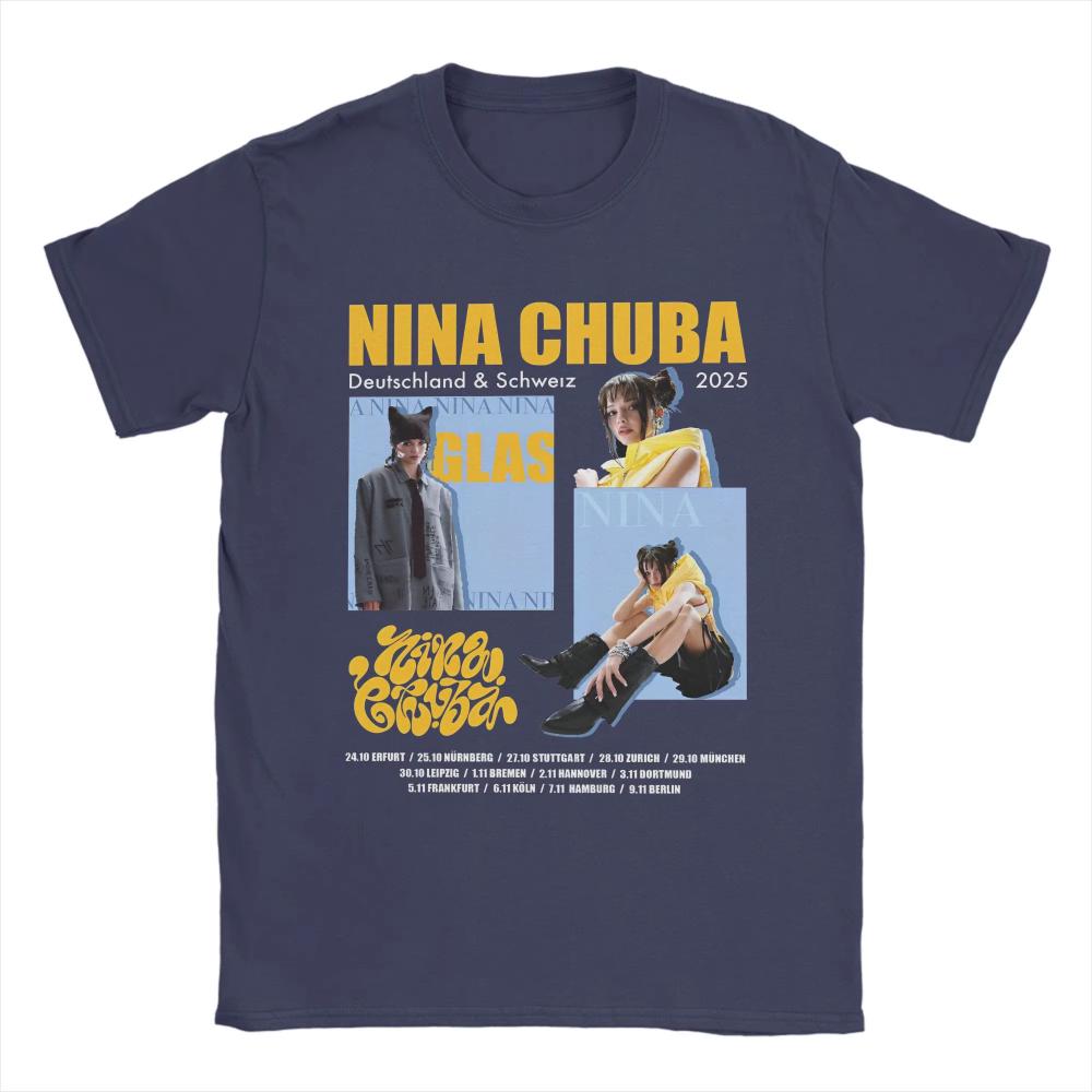 

Футболка оверсайз Летняя Nina Chuba Новинка Футболки 2025 Тур Хлопковые футболки для мужчин Y2K Веселый Дешевый Принт Короткий рукав Одежда 4XL
