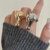 Cartoon Zodiac Horse Head Ring Pony with Rhinestone Opening Finger Ring  New Year Gift