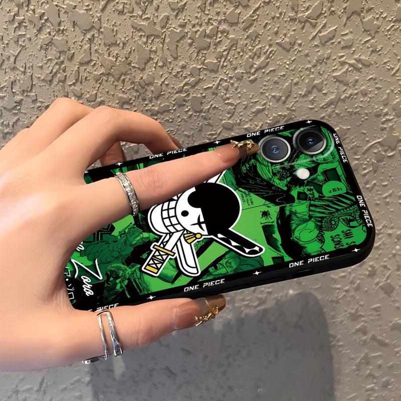 Anime One Characters Piece Black Soft Phone Cover Case for iPhone13 12 11 17 Pro Max 15 16 14 Plus 17Air XS XR