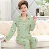 Middle-aged young women's pajamas women's spring and autumn new long-sleeved middle-aged and elderly loose casual loungewear imitation cotton 
