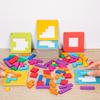 Ein Eltern-Kind-Fokus-Kampf-Holzpuzzle-Spiel, das Kindern hilft, Farb- und Formerkennungsfähigkeiten sowie Konzentration zu entwickeln