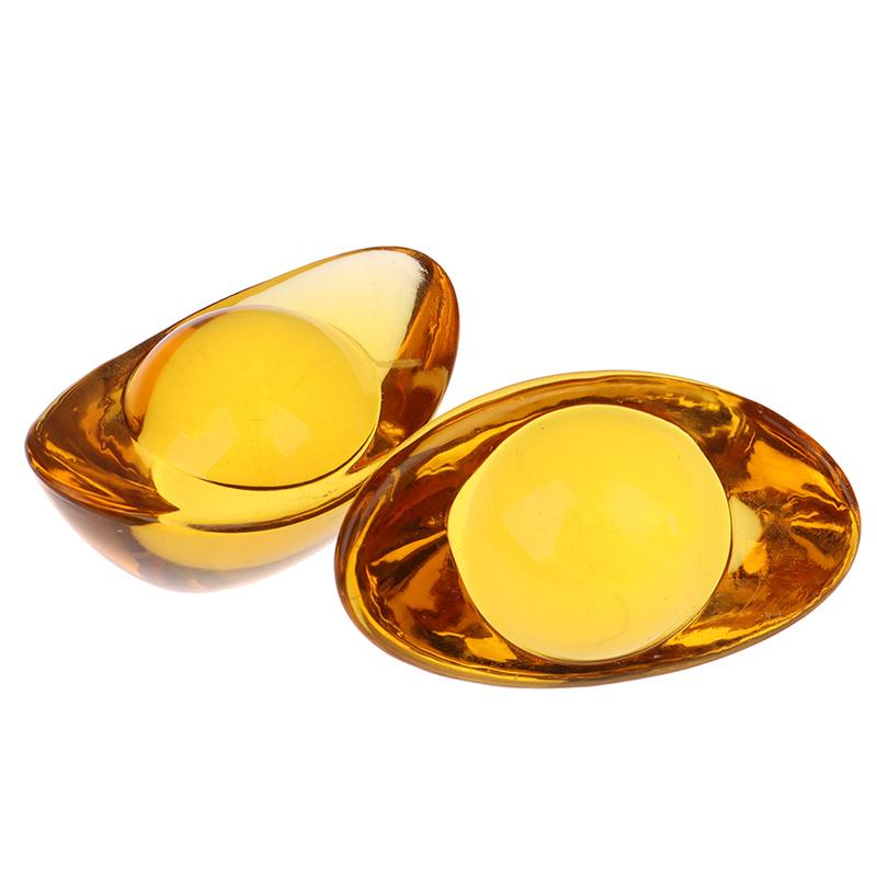 2Pcs Feng Shui Chinese Ancient Gold Ingot Mascot Citrine Ingot Money Wealth