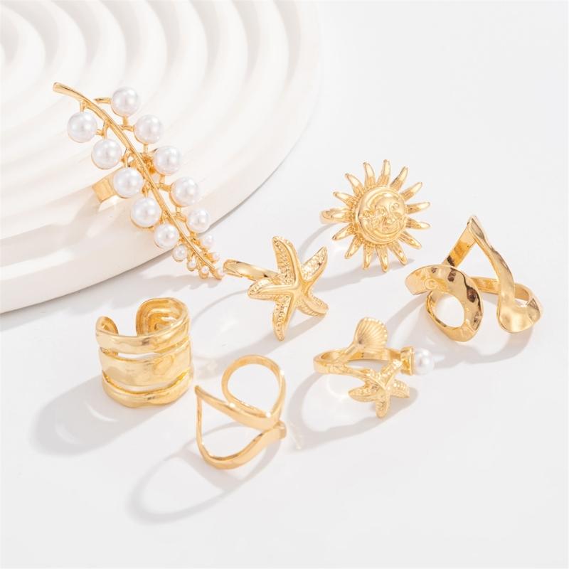 Stylish Sea Star Solar Designs Alloy Rings Comfortable Wear For Daily Outfits