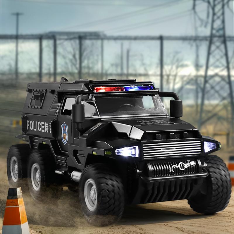1:32 SWAT Stadtpolizei LKW Diecast Modell Geländefahrzeug mit Ton Licht Sportwagen Sammlung Spielzeugauto Geschenk für Kinder Kinder