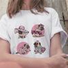 Ölgemälde Kampf Druck frauen T-shirt Kurzarm Nette Hund Grafik T-shirt Harajuku Mode Grunge T-shirt Weibliche