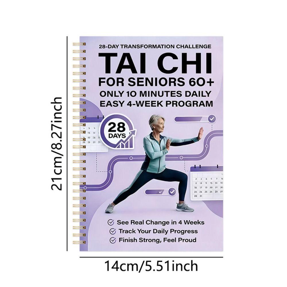 Afvallen Tai Chi Oefenboek Geïllustreerde Progressieve Planner Dagboek Senioren