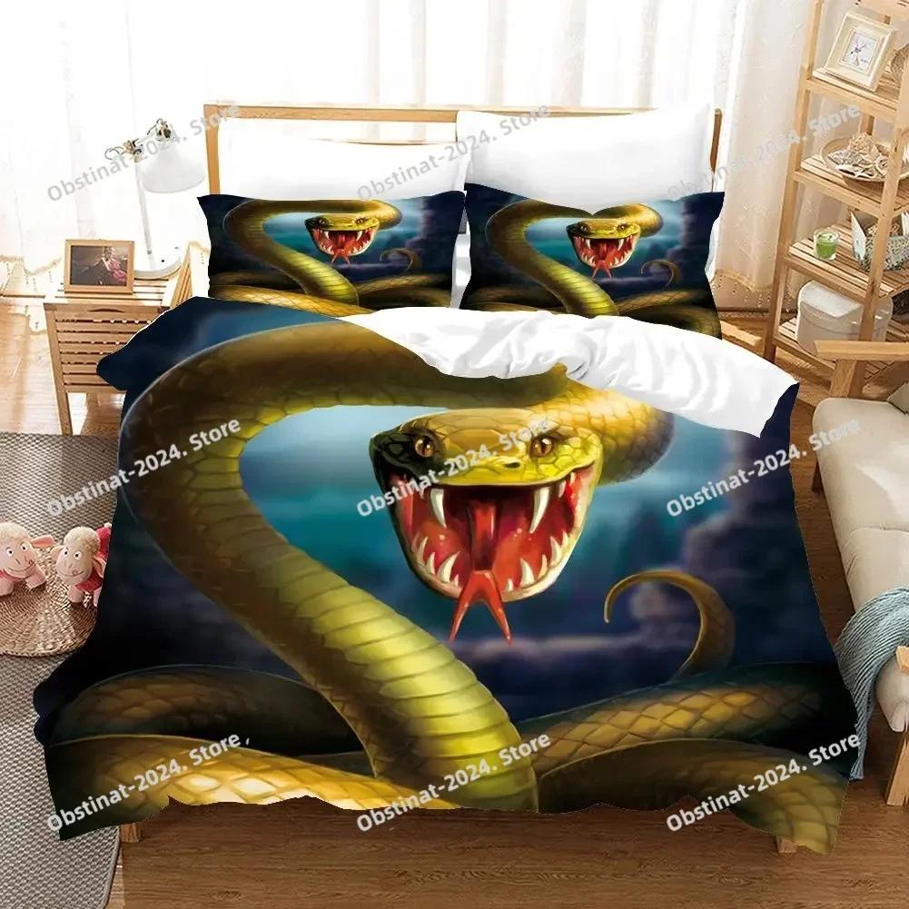 Schlangen-Bettwäsche-Set, Bettbezug-Set, 3D-Bettwäsche, Digitaldruck-Bettwäsche, Queen-Size-Bettwäsche-Set, modisches Design