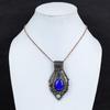 Lapislazuli Anhänger Handgefertigter Edelsteinschmuck, 999 Kupferdraht gewickelter Anhänger, Schmuckanhänger mit einzigartigem Design