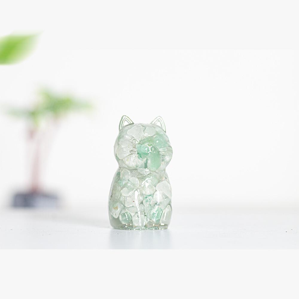 Resin Crystal Cat Figurine With Handmade Resin Art For Home Decor And Gift Giving