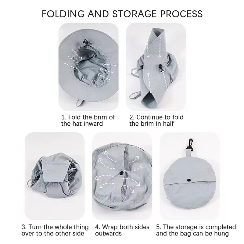 Foldable Waterproof Bucket Hat Packable Uv Protection Summer Hats Adjustable Beach Hat With Chin Strap