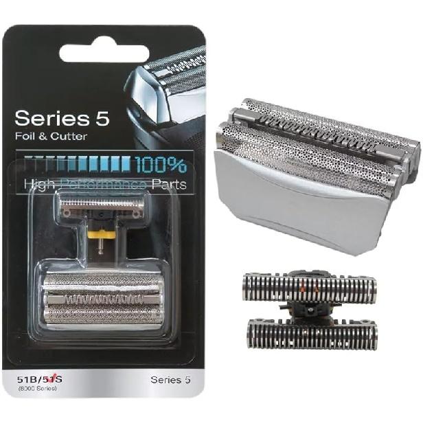 Foil & Cutter Series 5 51S Replacement Head for B-raun Series 5 590cc 8595 8985 8975 8991 (Silver, New Packaing)
