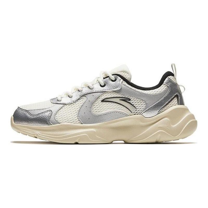 Anta Men Wear-resistant Low-top Casual Shoes White Grey Silver 912428810-2 44