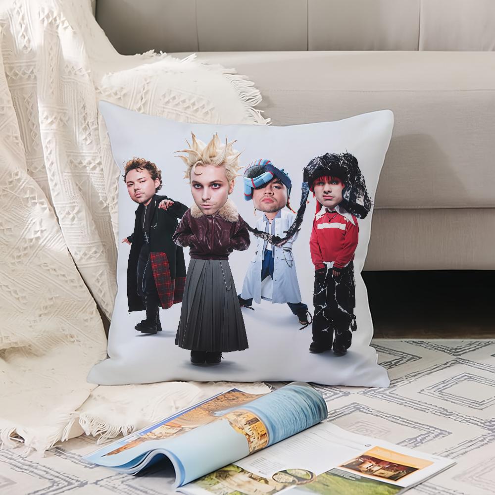 R-Rock Band  5 S-SOS  Pillow Case Office Cushions Suitable For Sofa Car Bedroom Decorative Cushion Cover