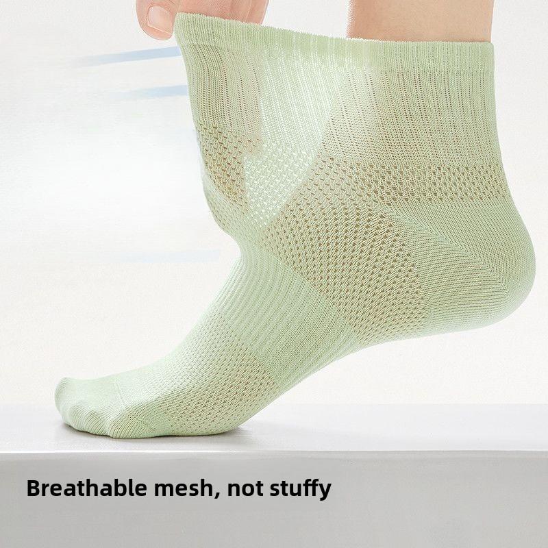 Summer Lightweight Mesh Breathable Sweat-absorbing Socks for Children, Short-tube Sports Pure Cotton Socks