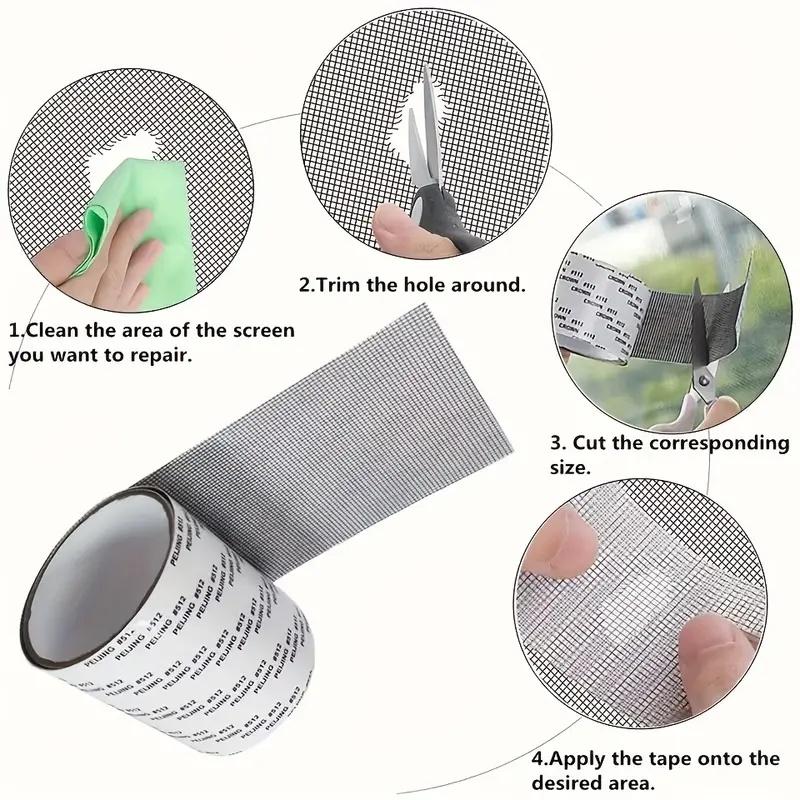5cm Width Window Mosquito Net Repair Tape Self-Adhesive Window Screen Repair Patch Anti-Insect Fly Mesh Broken Holes Tape