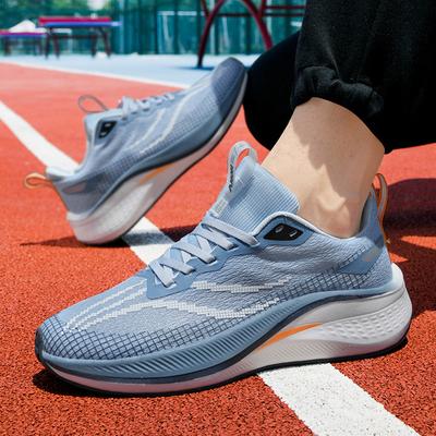 Student Racing Shoes Couple Casual Mesh Surface Light Sports Shoes Cushioned Shoes Breathable Marathon Carbon Shoes