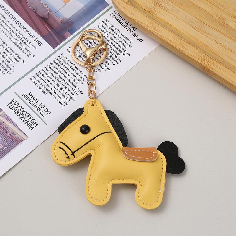 Schöner Leder Pony Schlüsselanhänger Cartoon Niedlich Tierkreiszeichen Pferd Anhänger Autoschlüsselanhänger Rucksack Hängende Dekoration Neujahrsgeschenk