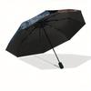 "Fire & Water Soccer Ball: The Ultimate Sports Accessory" Umbrella, Cute Umbrella with Cute Design, Portable 3-Fold Compact Umbrella for Men & Women,