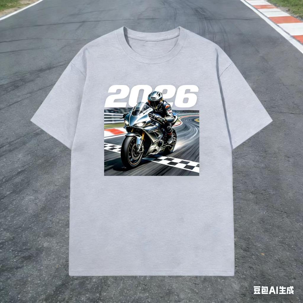 2026 new Superbike Racer Track Print TShirt for Unisex Motorcycle Rider Casual Tops