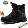 Men's Steel Toe Safety Shoes Anti-Crush And Piercing Soft Sole Outdoor Workshop Work Boots Solid Color Safety Boots