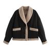 Autumn Winter Women's  Retro Woolen Coat Fur One-piece Top Jacket Fashion Outerwear