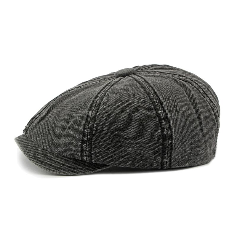 Denim Osmihranný klobouk pánský Britský baret Duck Tongue Painter Hat Retro Newsboy Hat