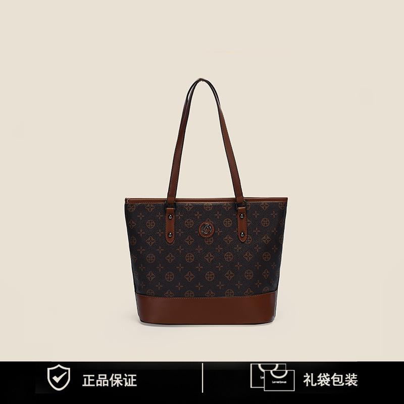 2025 New Bag Women's Leather Senior Mom Large Capacity Commuter One Shoulder Handheld Tote Large Bag