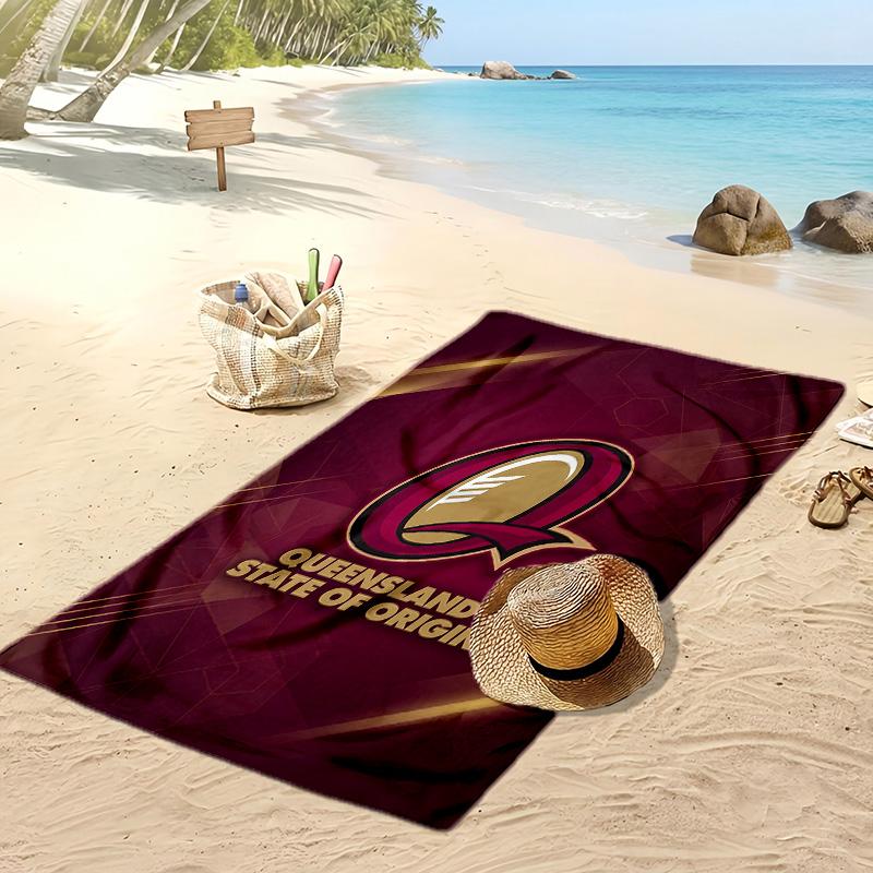 Queensland Maroons Druck Strandtuch Weich Tragbar Schnell?Trockenes Handtuch für Pool Sommerurlaub Outdoor Sport