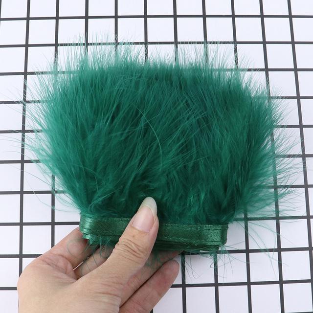 Feather8-10cm Fluffy Turkey Feather Trim On Ribbon – 1-10m Natural Feathers Fringe for Sewing, DIY Crafts, Wedding & Clothing Decor