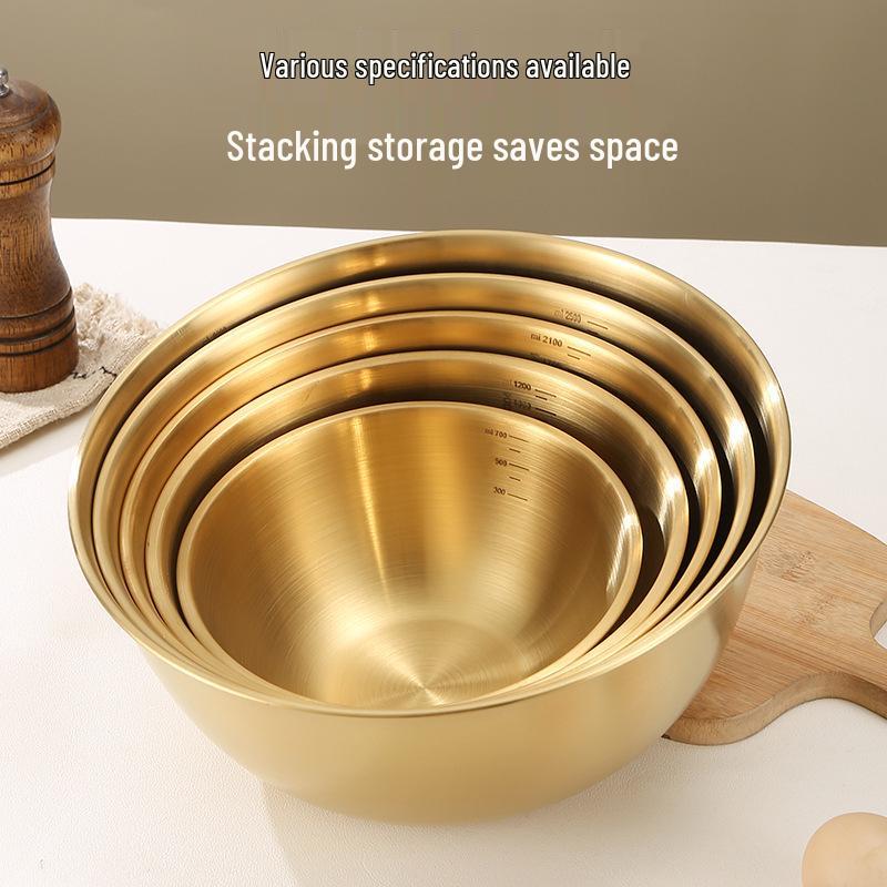 Nerezová multifunkční míchací mísa v korejském stylu se stupnicí