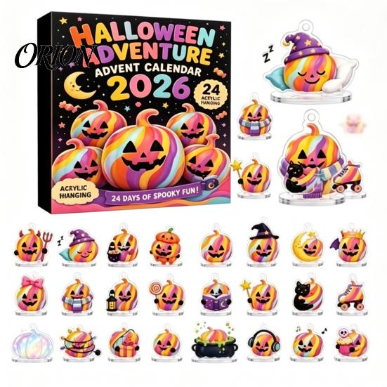 Halloween Party Entertainment Ghost Advent Calendar, 24 Day Countdown Box with Calendar Figurines, Spooky Collectible Toy Set for Kids, Favor