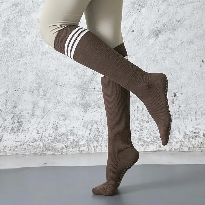 Yoga Socks Casual Striped Professional Silicone Non-slip Pilates Socks Stockings Women Soft Cotton Breathable Dance Sports Socks