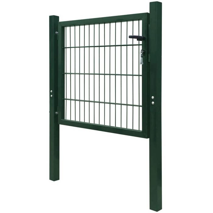 VidaXL Portillon 105x150 cm Acier Vert Portail Porte de Clôture de Jardin 142028