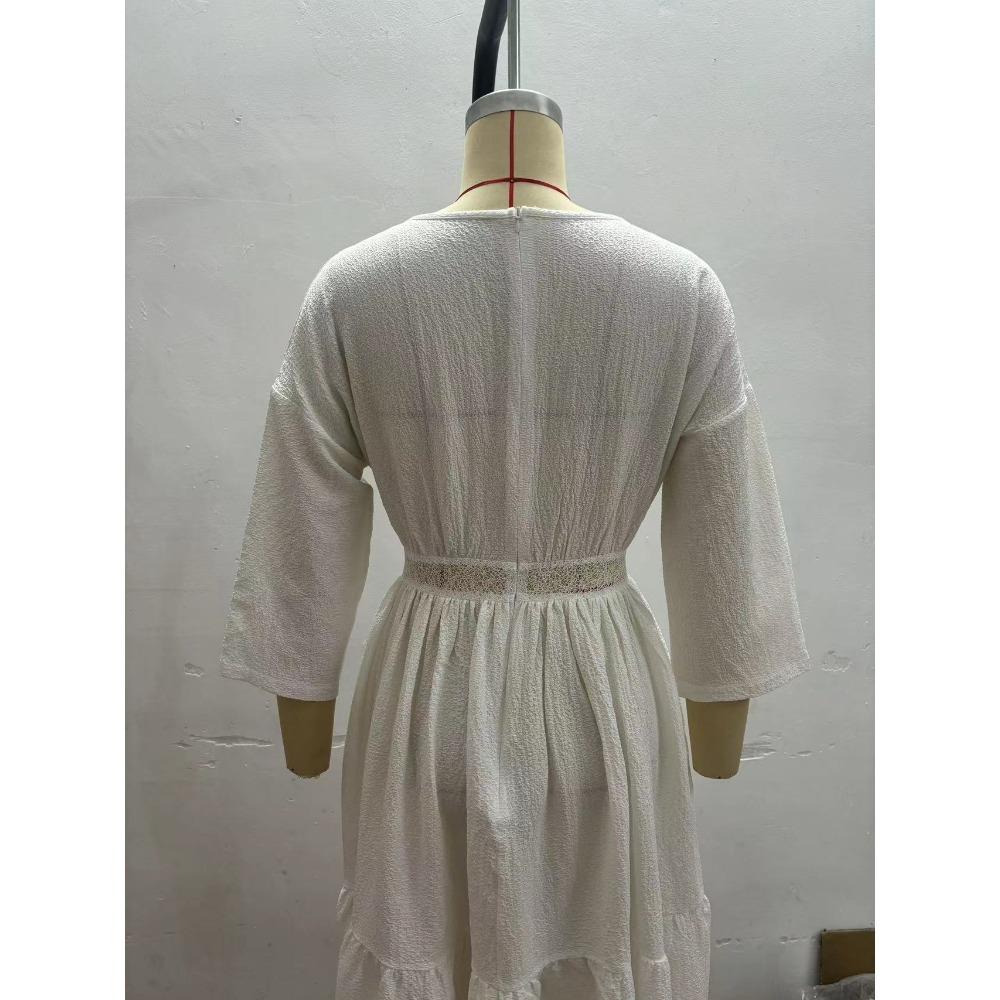 Dress Splicing Beach Seaside Vacation Hollow