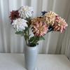 Long 2 Stem Head Dahlia Artificial Silk Flowers Wedding Home Decor Props Photo