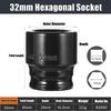 1/2" Drive Deep Impact Socket Set Drive Metric Wrench Black Socket Deep Impact Socket Pneumatic Wrench Head Tire Removal Tools