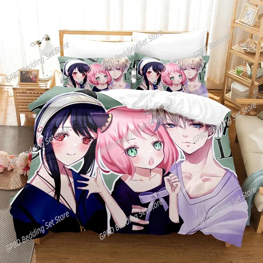 Nytt SPY×FAMILY Sängklädesset Anime Påslakan Enkelt Dubbelt Queen King Size Med Örngott Pojkar Flickor Överkast 3D-tryck Anime