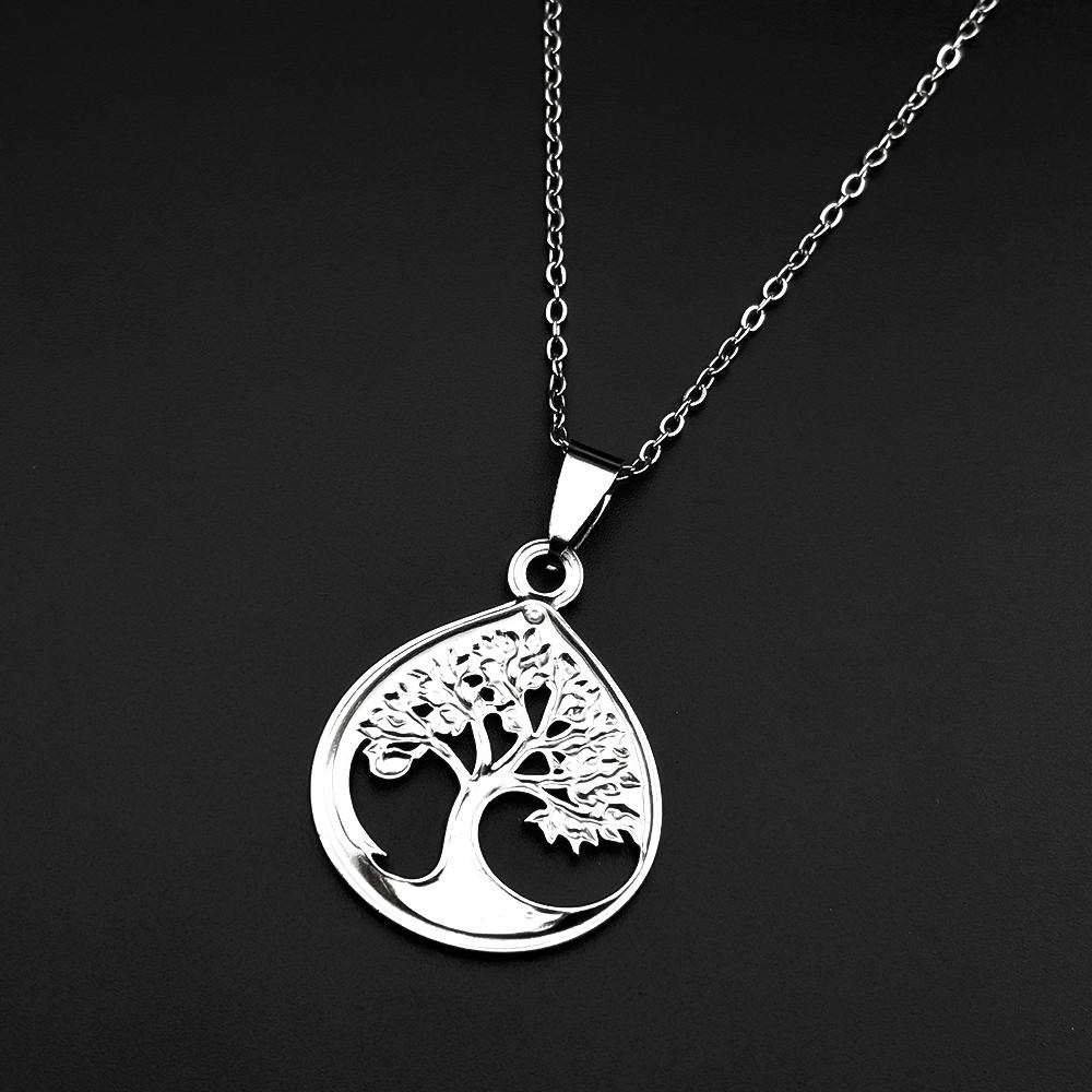 Tree Of Life Pendant Necklace For Women Men Stainless Steel Silver Color Love Amulet Chain Jewelry Family Gifts bijoux