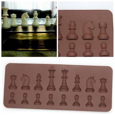 Mini échecs en forme de glace chocolat sucre gâteau décor Silicone Cube plateau échecs moule cuisine outil