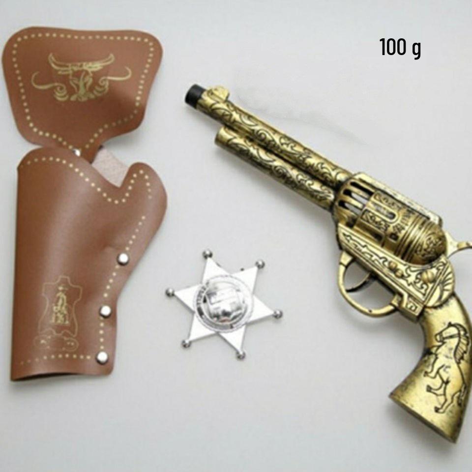 Cowboy Toy Set: Hat, Scarf, Revolver & Leather Holster